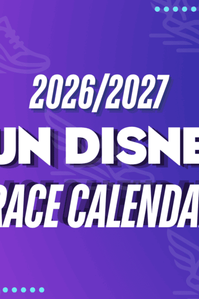 white text 2026 2027 Run Disney race calendar on blue background